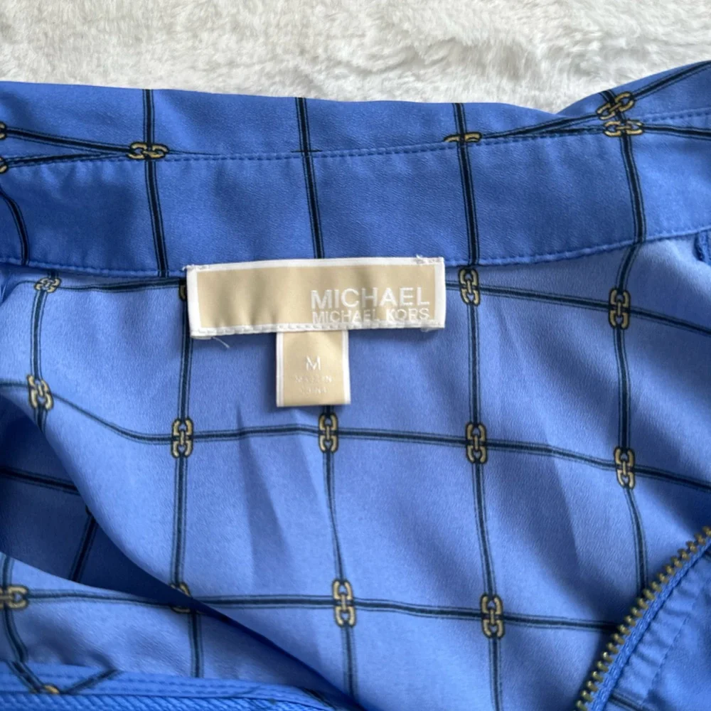 Michael Kors Blue Grid Pattern Top #tometogirl Fmedtersnean #summer